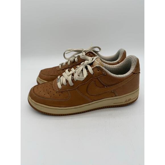 Nike Air Force 1 Low '05 Brown Tan Leather Mens 11.5 309096-222 Wheat Casual - Picture 3 of 6